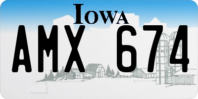 IA license plate AMX674