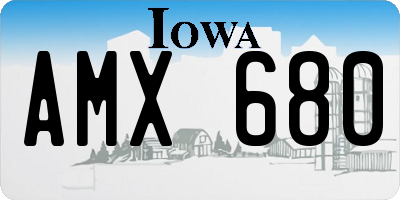 IA license plate AMX680