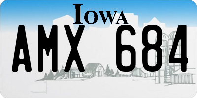 IA license plate AMX684
