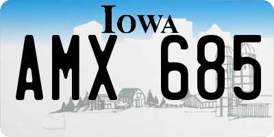 IA license plate AMX685