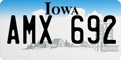 IA license plate AMX692
