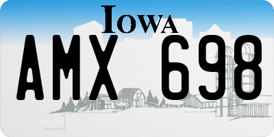 IA license plate AMX698