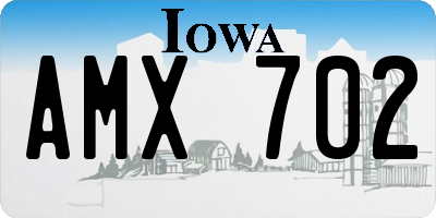 IA license plate AMX702