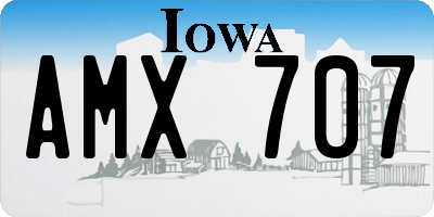IA license plate AMX707