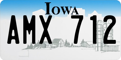 IA license plate AMX712