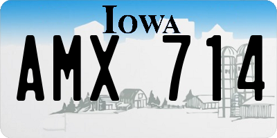 IA license plate AMX714