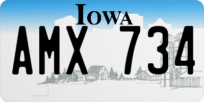 IA license plate AMX734
