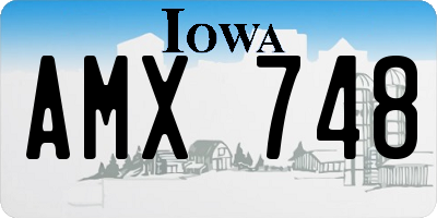 IA license plate AMX748