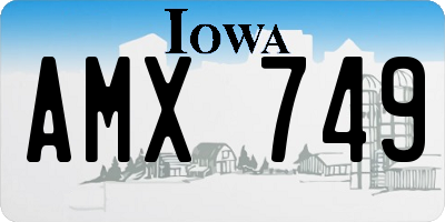 IA license plate AMX749