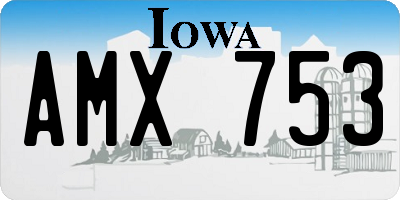 IA license plate AMX753