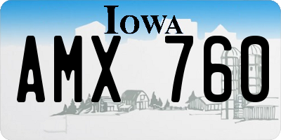 IA license plate AMX760