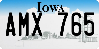 IA license plate AMX765