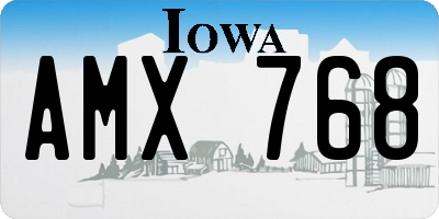 IA license plate AMX768
