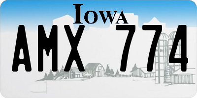 IA license plate AMX774