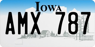 IA license plate AMX787