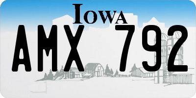 IA license plate AMX792