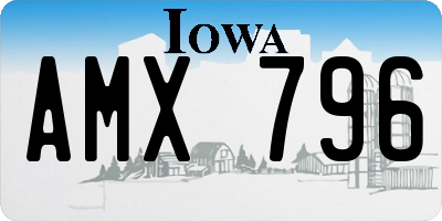 IA license plate AMX796
