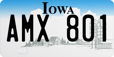 IA license plate AMX801