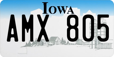 IA license plate AMX805