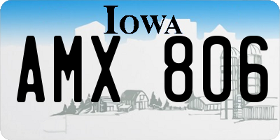 IA license plate AMX806