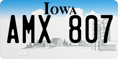IA license plate AMX807