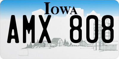 IA license plate AMX808