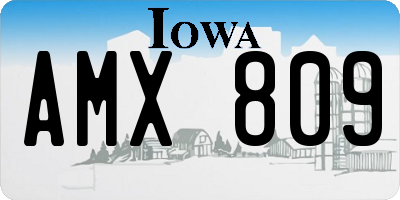 IA license plate AMX809