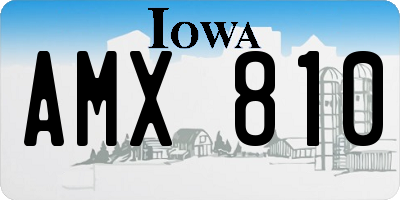 IA license plate AMX810