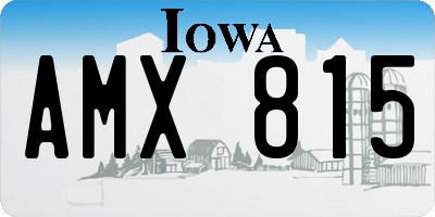 IA license plate AMX815