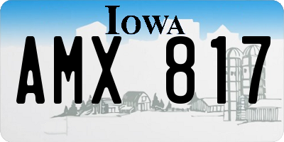 IA license plate AMX817