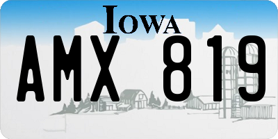IA license plate AMX819
