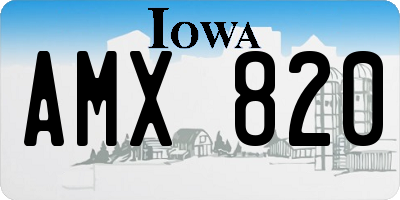 IA license plate AMX820