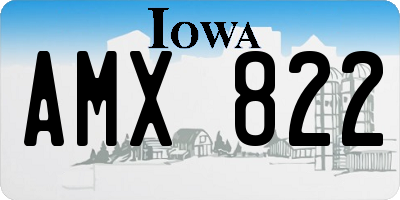 IA license plate AMX822
