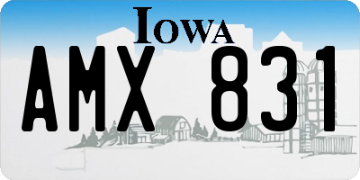 IA license plate AMX831