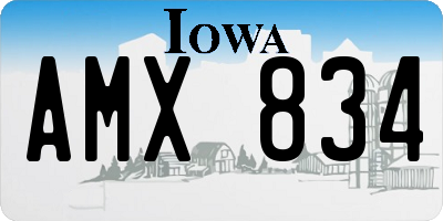 IA license plate AMX834