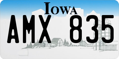 IA license plate AMX835