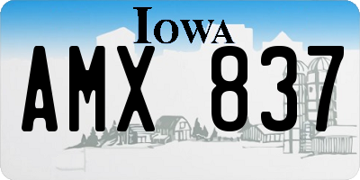 IA license plate AMX837