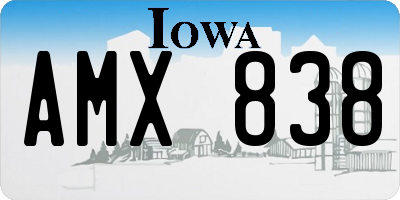 IA license plate AMX838