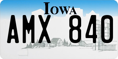 IA license plate AMX840