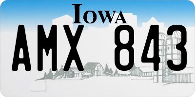 IA license plate AMX843