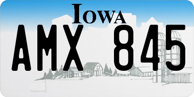 IA license plate AMX845
