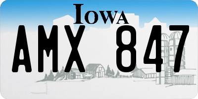 IA license plate AMX847