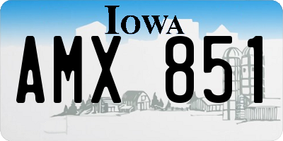 IA license plate AMX851