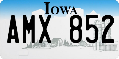 IA license plate AMX852