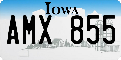 IA license plate AMX855