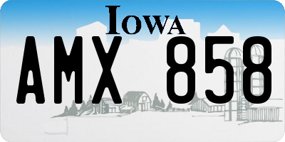 IA license plate AMX858