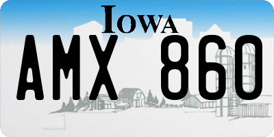 IA license plate AMX860