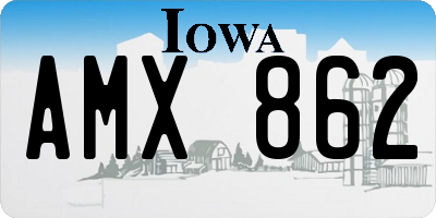 IA license plate AMX862