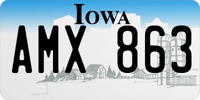 IA license plate AMX863