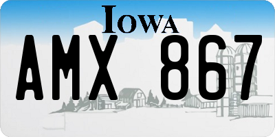 IA license plate AMX867